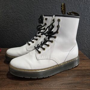 Dr. Martens White Boots with Black Laces